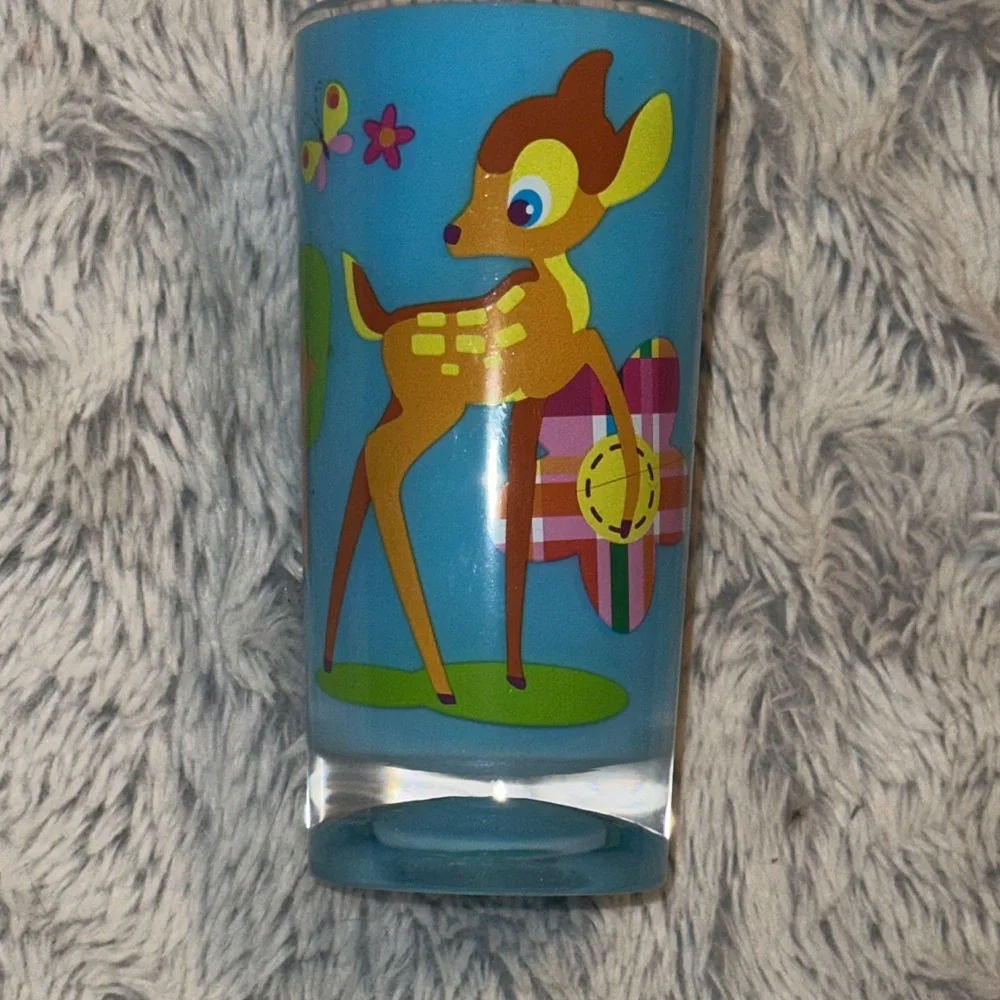 Disney Store Bambi‎ Set of 4 Cups Glasses Thumper Miss Bunny Flower